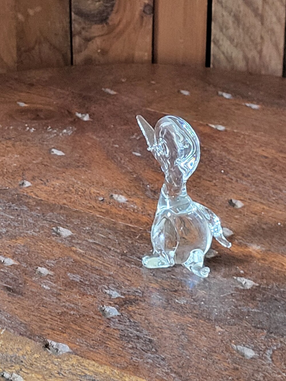 Clear Handblown Glass Duck Figurine - Picture 5 of 13